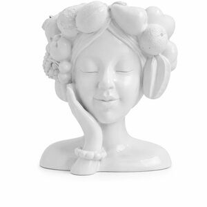 White Ceramic Fruit Head Sculpture